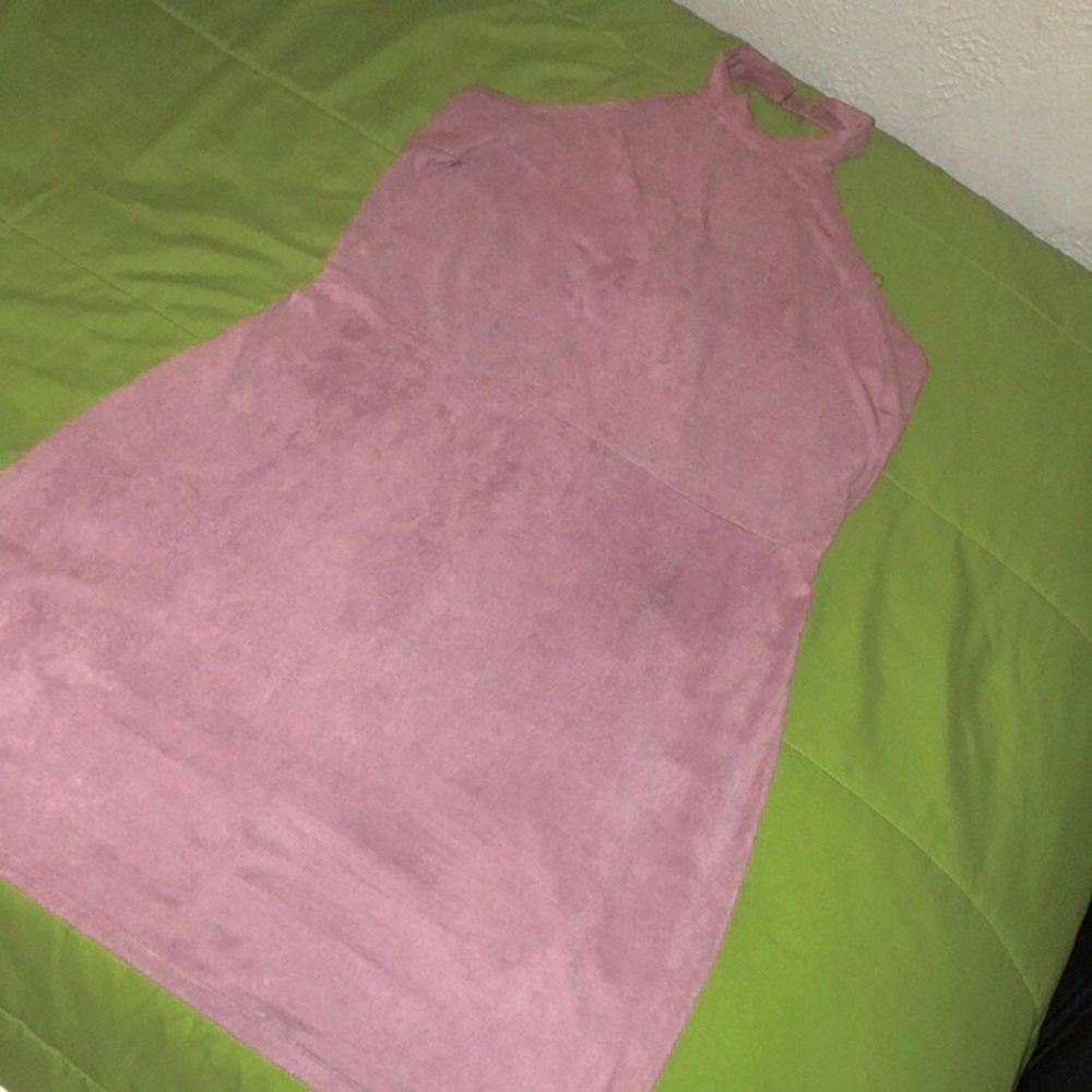 Pink suede dress